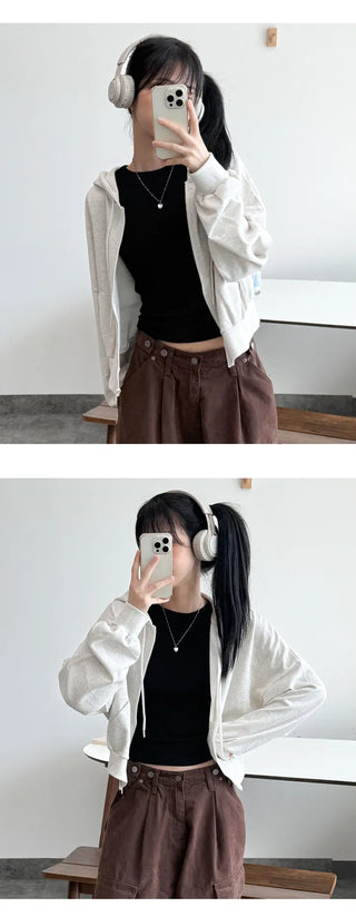 Crop Zip Hoodie