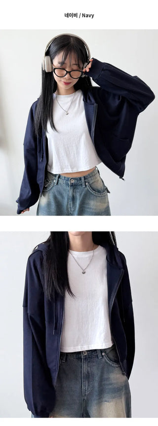 Crop Zip Hoodie