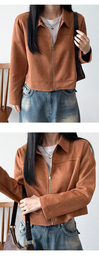 Suede Zip Blazer