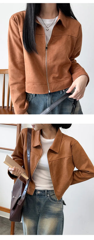 Suede Zip Blazer