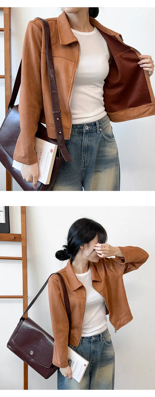 Suede Zip Blazer