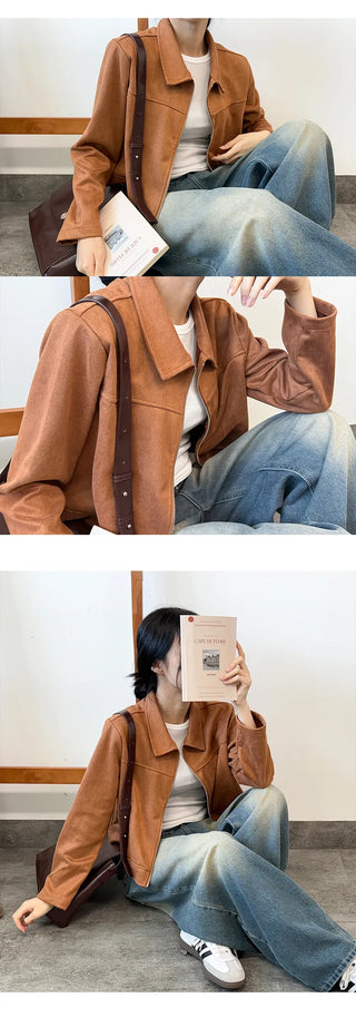 Suede Zip Blazer