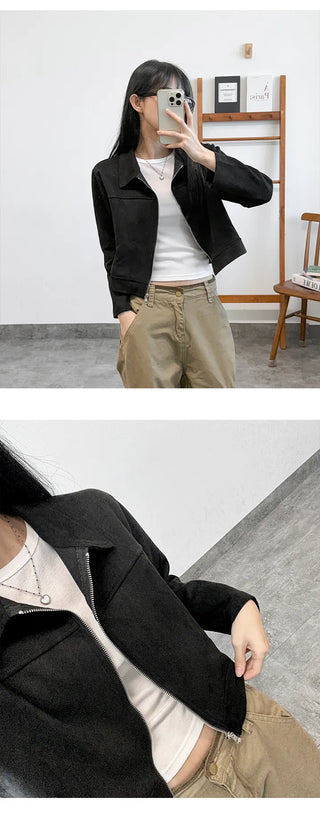 Suede Zip Blazer