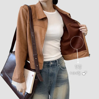Suede Zip Blazer