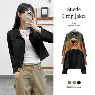 Suede Zip Blazer