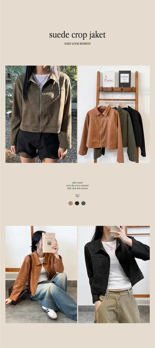 Suede Zip Blazer