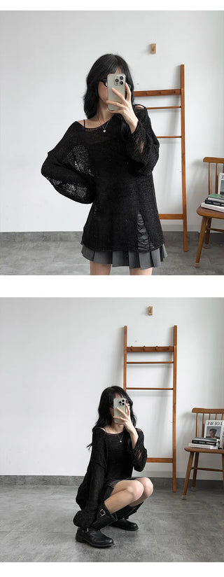 Distressed Knit Top