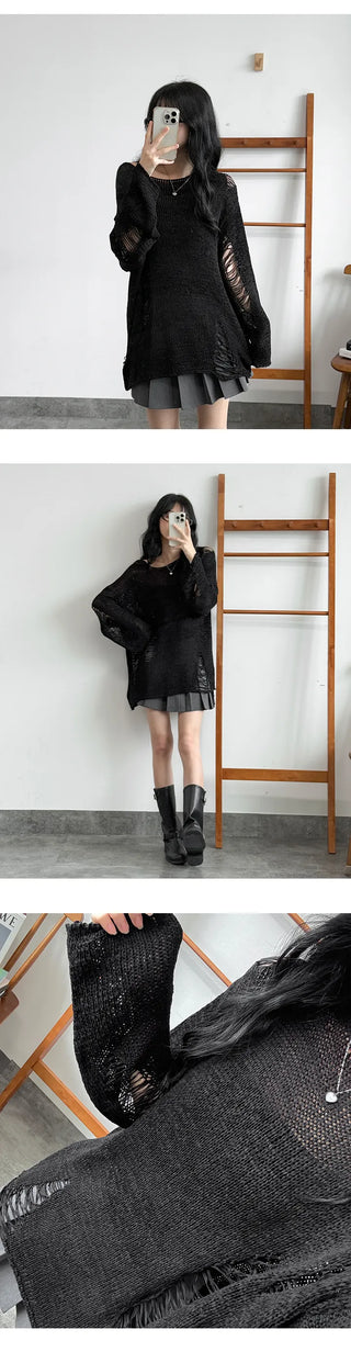 Distressed Knit Top