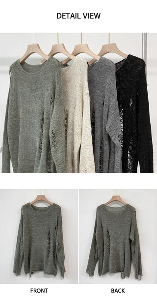 Distressed Knit Top