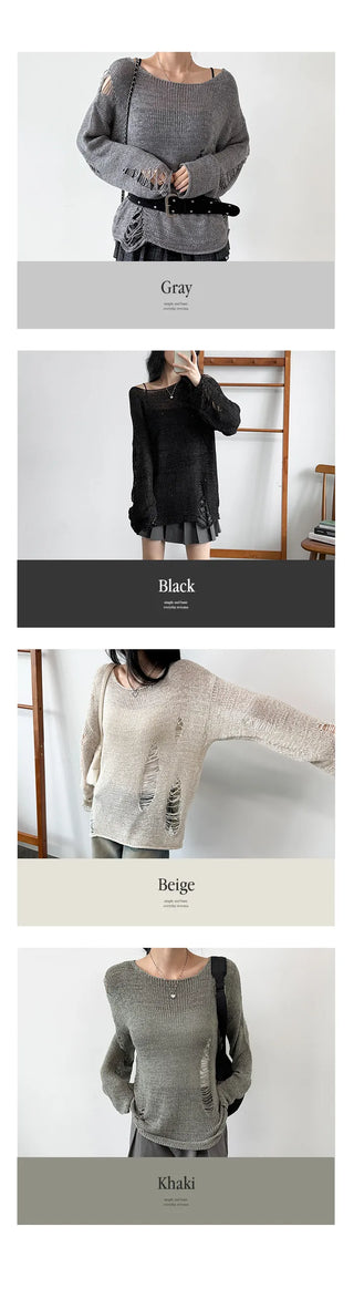 Distressed Knit Top
