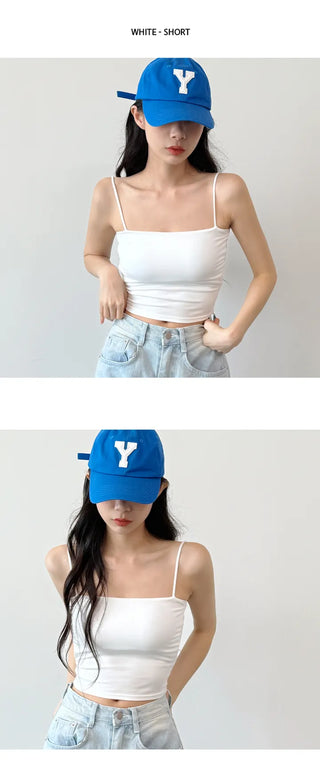 Shirred Crop Sleeveless Top