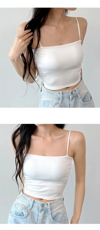Shirred Crop Sleeveless Top
