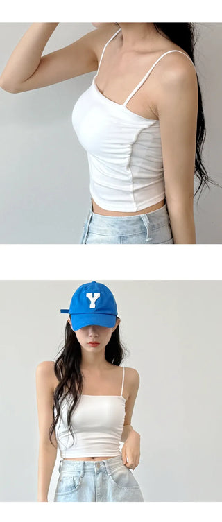 Shirred Crop Sleeveless Top