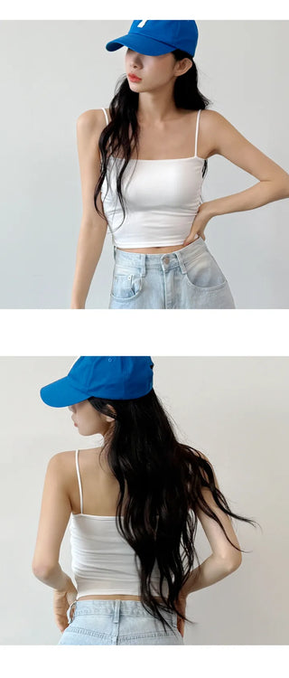 Shirred Crop Sleeveless Top