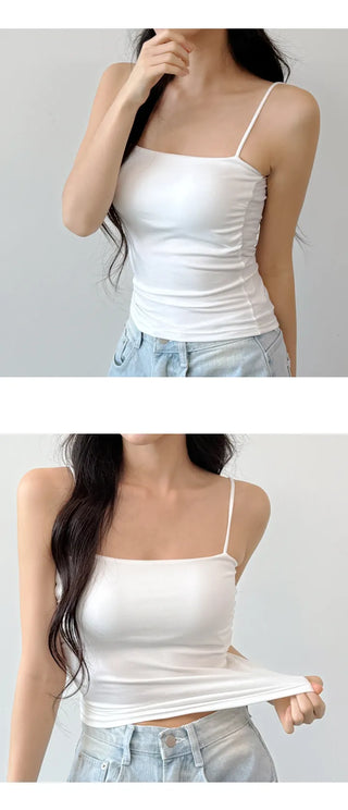 Shirred Crop Sleeveless Top