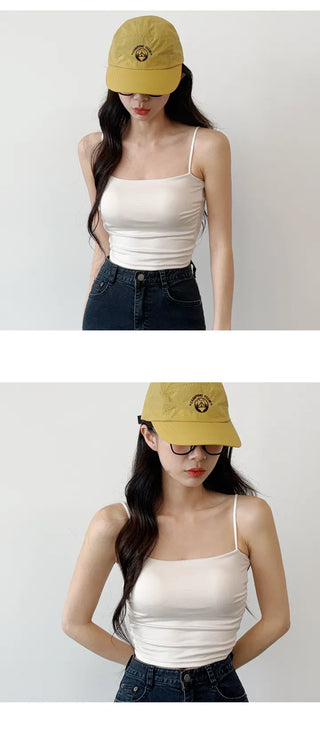 Shirred Crop Sleeveless Top