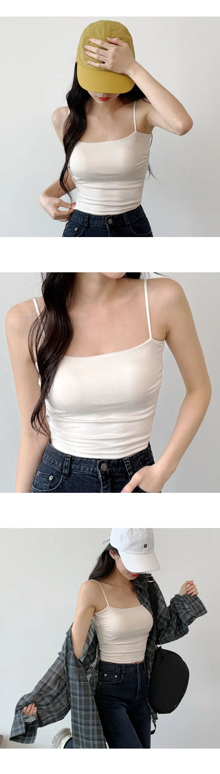 Shirred Crop Sleeveless Top