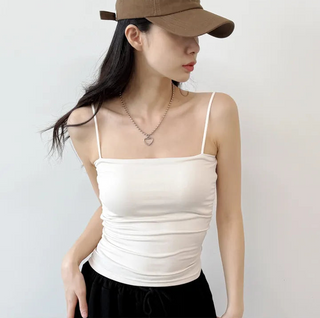 Shirred Crop Sleeveless Top