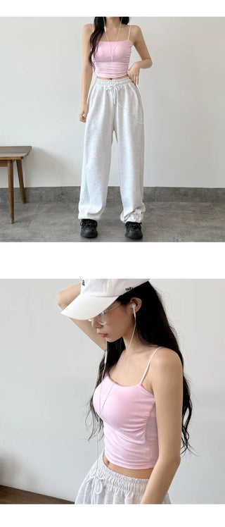 Shirred Crop Sleeveless Top