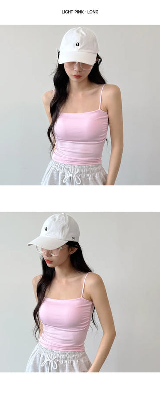 Shirred Crop Sleeveless Top