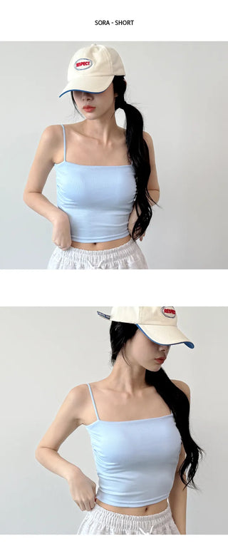 Shirred Crop Sleeveless Top