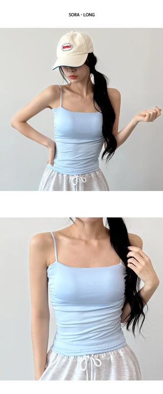 Shirred Crop Sleeveless Top