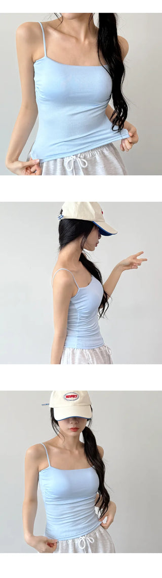Shirred Crop Sleeveless Top