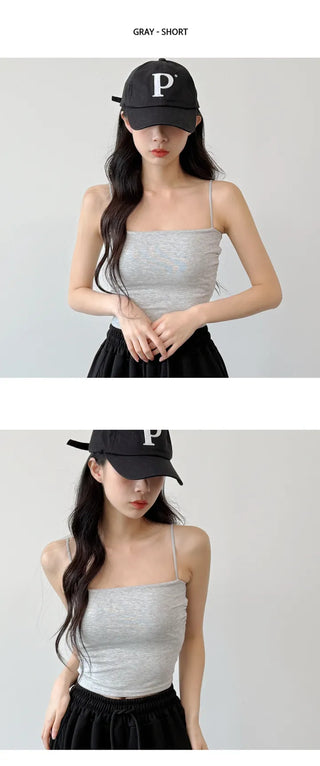Shirred Crop Sleeveless Top