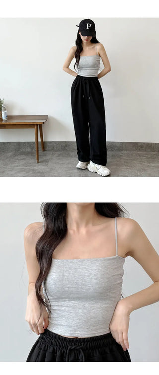 Shirred Crop Sleeveless Top