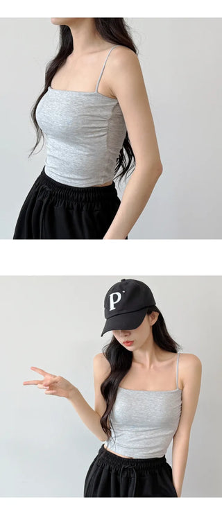 Shirred Crop Sleeveless Top