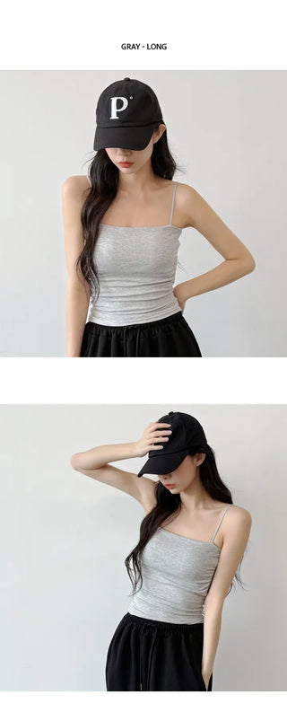 Shirred Crop Sleeveless Top