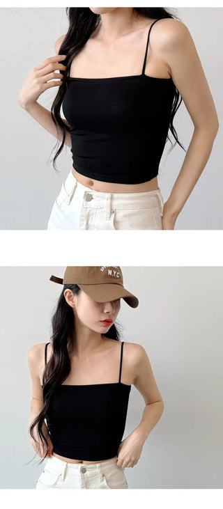 Shirred Crop Sleeveless Top