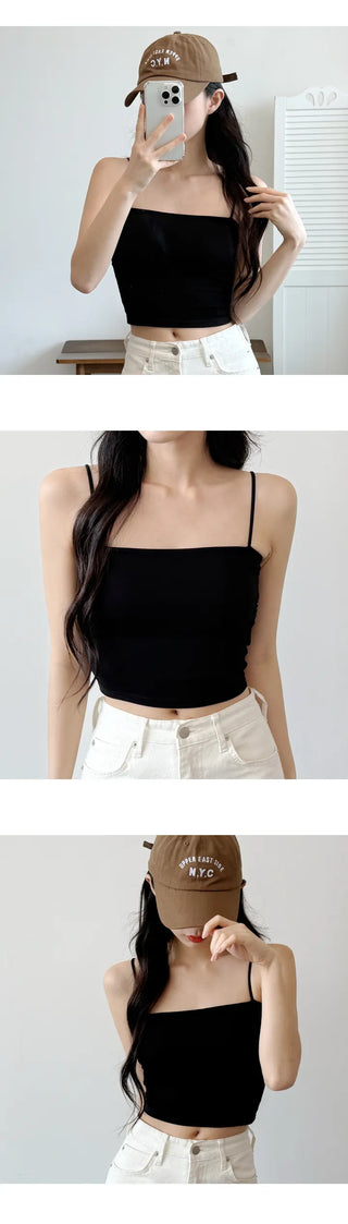Shirred Crop Sleeveless Top