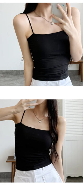 Shirred Crop Sleeveless Top