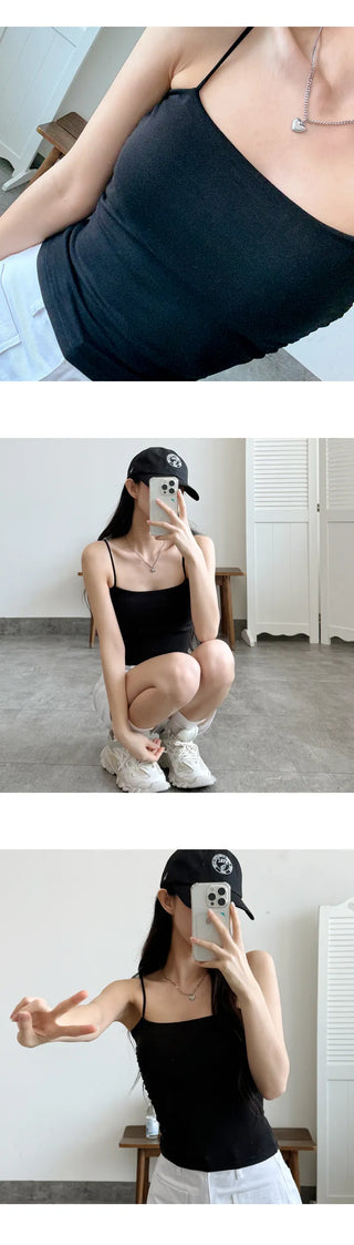 Shirred Crop Sleeveless Top