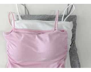 Shirred Crop Sleeveless Top