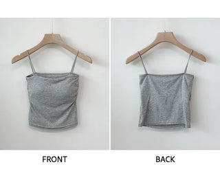 Shirred Crop Sleeveless Top