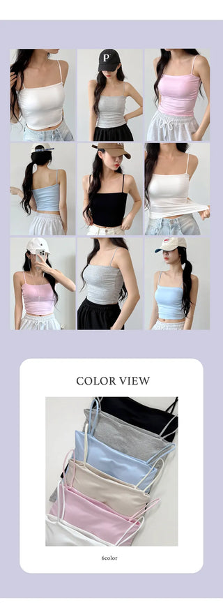 Shirred Crop Sleeveless Top