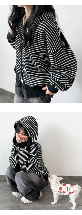 Striped Knit Cardigan