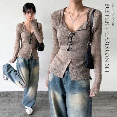 Wool Cardigan Set
