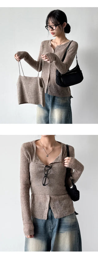 Wool Cardigan Set