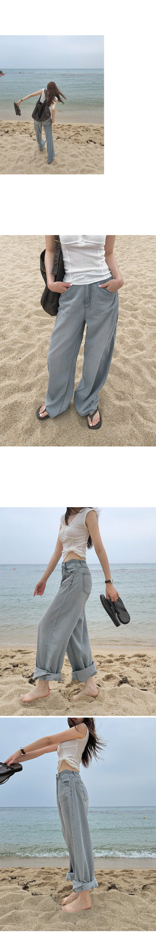 Summer wide chino pants