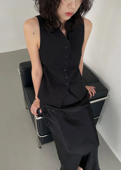 linen v neck vest (2c)
