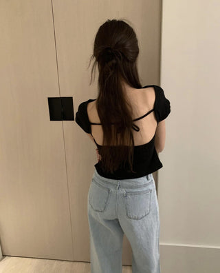 Backless lace Top