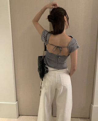 Backless lace Top