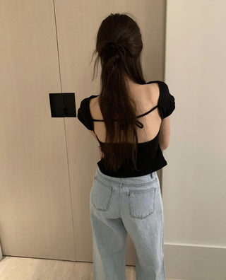 Backless lace Top