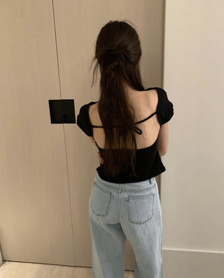 Backless lace Top