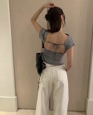 Backless lace Top