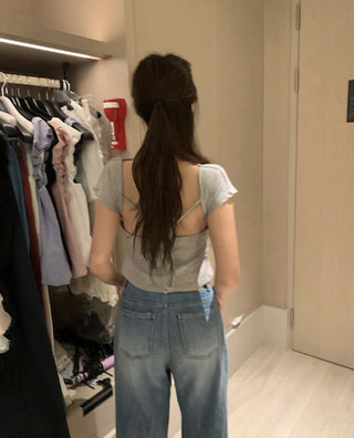 Backless lace Top