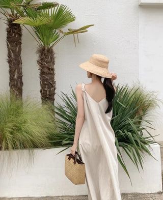 V-neck suspender dress